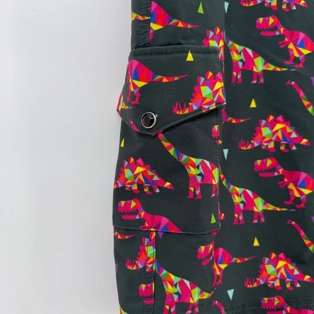 Shredly Mountain Bike Shorts Womens 12 Black Multi Geometric Dinosaur MTB Cargo - Picture 3 of 12